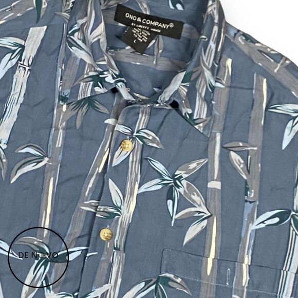 Ono & Company Men’s Bamboo Tree Silk Cotton Blend Button-Up Shirt Size Large - Picture 3 of 6